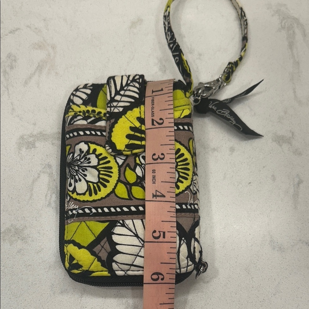 Vera Bradley Yellow and Black Floral Wristlet Retired - Picture 7 of 10